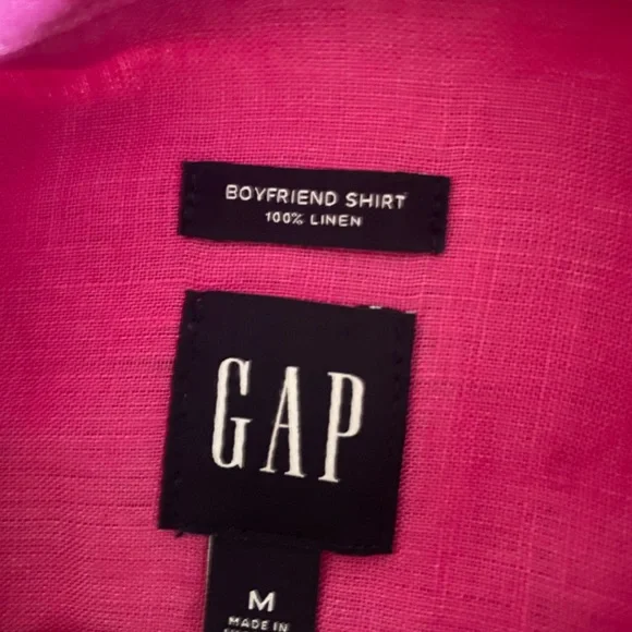 GAP Fuchsia Linen Boyfriend Shirt - Picture 3 of 3